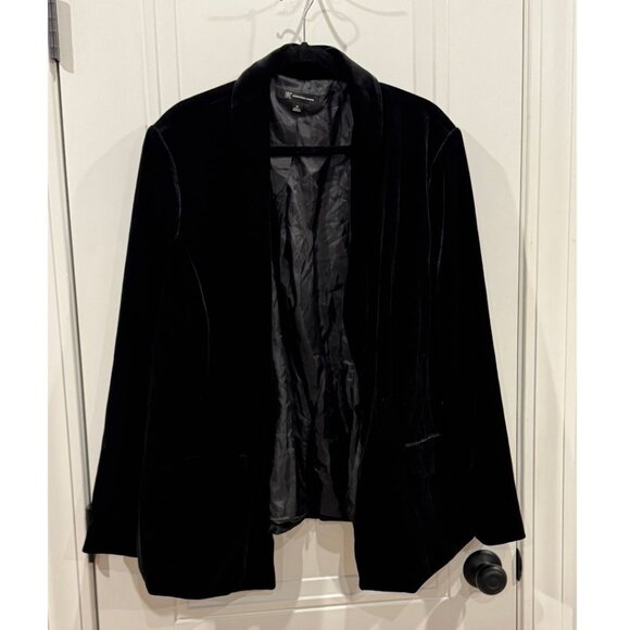 NWT 3xl INC Black Velvet Blazer Party Holiday Work Winter Special Occassion - Picture 1 of 8